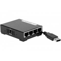 DEXLAN Mini Switch 4 ports Gigabit Magnétique alim. USB&220V