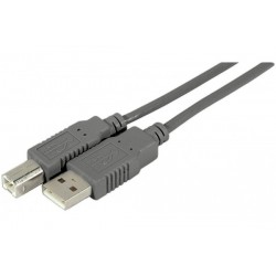 Cordon éco USB 2.0 A / B gris - 1 m
