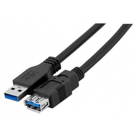 Rallonge USB 3.0 A/A m/f noire 1.8m