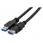 Rallonge USB 3.0 A/A m/f noire 1.8m