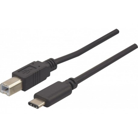 Câble USB2.0 B/C noir 1m