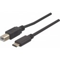 Cordon usb 2.0 b / c Noir 1m