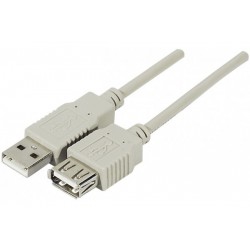 Rallonge USB 2.0 A / A grise - 2 m