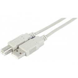 Cordon USB 2 A / B gris - 10 m