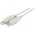 Cordon USB 2.0 A / B gris - 2 m