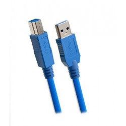 Connectland USB-V3-AB-1.8M Câble USB Version 3 A Mâle vers B Mâle 1,80 m Bleu