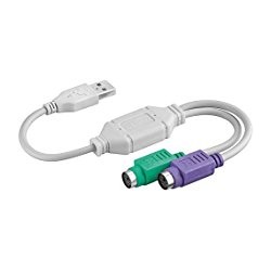 Convertisseur Adaptateur USB A vers 2 x PS/2 Blanc