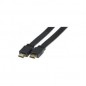 Cordon HDMI haute vitesse plat noir  - 2,0m