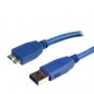 Câble usb v3.0 A mâle vers micro B mâle bleu 90cm