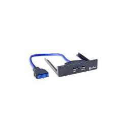 Connectland KIT-3.5''-USB-V3-2P Panneau 2 Port USB V3.0 Noir