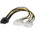 Adaptateur d alimentation Molex vers PCI-E 8 pins - 15 cm