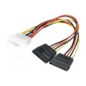 Adaptateur d alimentation Molex vers 2x SATA - 15 cm