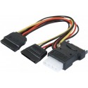 Doubleur d alimentation SATA vers 2 SATA et 1 Molex - 30 cm