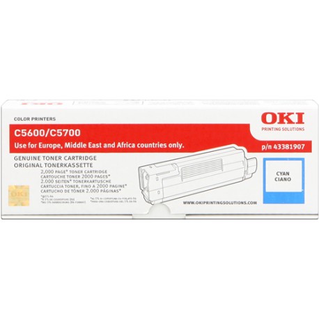 OKI 43381907 Cyan - Toner d'origine (43381907)