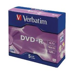 Verbatim DataLifePlus - Pack de 5  DVD+R - 4.7 Go 16x avec boitier cd