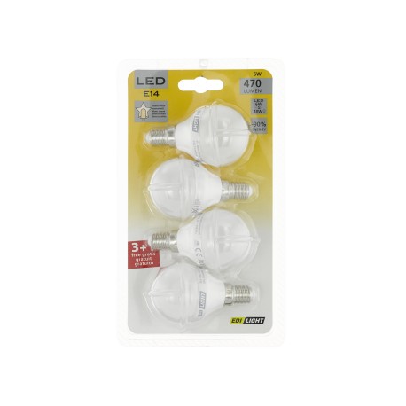 Pack 4 ampoules LED petit culot E14 6w 470 Lumens A+