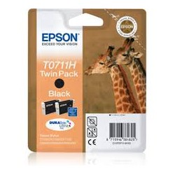 Epson T0711H Pack de 2 cartouches d'encre d'origine Noire