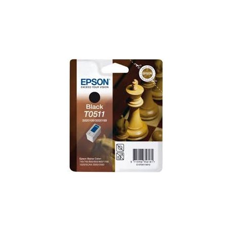 Epson T0511 Echec - Cartouche d'encre originale Noire S020108 et S020189