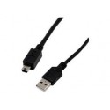 Câble USB 2.0 type A mâle / Mini USB B mâle (5 broches) - 2m Noir