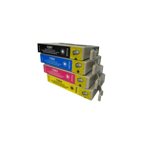 T01295 - Pack 4 Cartouches Compatibles  SIGMA équivalent Epson Pomme
