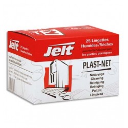 Jelt PLAST -NET Boîte de 25 lingettes pour Plastiques Informatiques