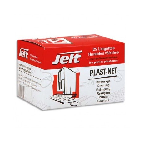 Jelt PLAST -NET Boîte de 25 lingettes pour Plastiques Informatiques
