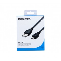 DACOMEX Cordon USB 2.0 Type-A - mini USB B noir - 1,5 m