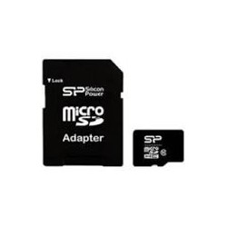 Silicon Power Micro SDCard 16GB SDHC avec Adapatateur Class 10