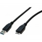 Cordon USB 3.0 type A / micro B noir - 1,0 m
