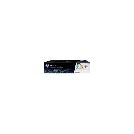 HP 126A Pack de 3 Cartouches de Toner HP Cyan/Magenta/Jaune Authentiques (CF341A)