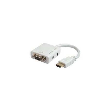 Connectland AD-HDMI-TO-VGA+AUDIO Adaptateur HDMI vers VGA Blanc