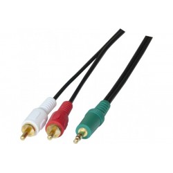 Cordon stéreo Jack 3.5 mm vers 2 x RCA PC99 - 1,8 m