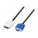 Cordon dvi-a/vga HD15M Single Link - 3 m