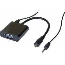 Convertisseur micro HDMI vers VGA + audio