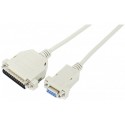 Cordon série Null Modem DB9F à DB25M - 3,00m