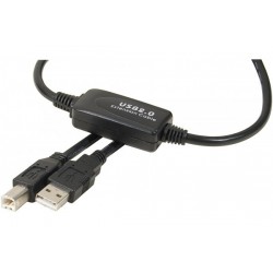 Cable USB 2.0 amplifié prises A/B Spécial Imprimante USB 10m