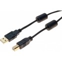 Cordon usb 2.0 a / b or + ferrites noir - 3,0 m