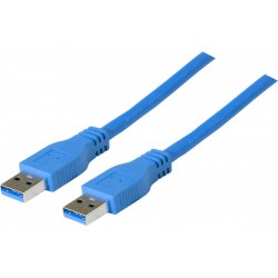 Cordon usb 3.0 a / a bleu 2,0 m