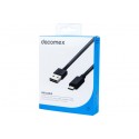 DACOMEX Cordon réversible USB 2.0 Type-A - micro USB B noir - 1 m