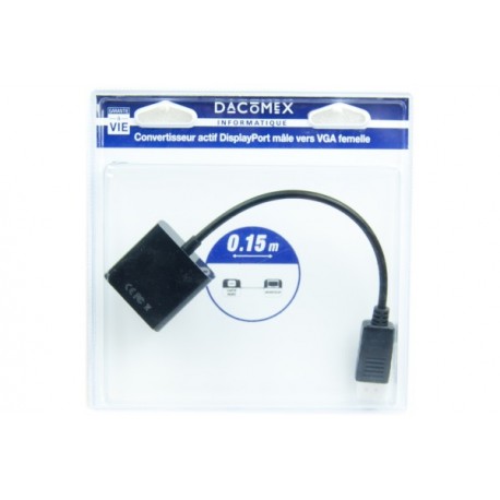 Dacomex blister displayport vers vga cordon 15CM