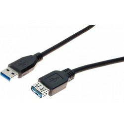 Rallonge USB 3.0 type A / A noire - 3,0 m