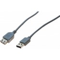 Rallonge USB 2.0 grise - 0,6 m