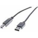 Cordon éco USB 2.0 type A /B gris - 0,6 m