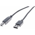 Cordon éco USB 2.0 type A /B gris - 5,0 m