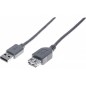 Rallonge éco USB 2.0 A / A grise - 0,6 m