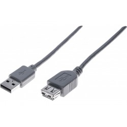 Rallonge éco USB 2.0 A / A grise - 3,0 m