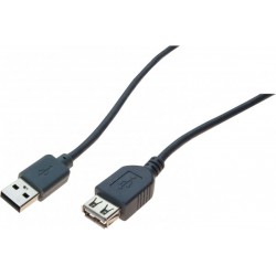 Cordon USB 2.0 type A / B avec ferrites noir - 1,0 m