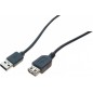 Cordon USB 2.0 type A / B avec ferrites noir - 3,0  m