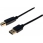 Cordon USB 2.0 type A / B avec ferrites noir - 5,0 m