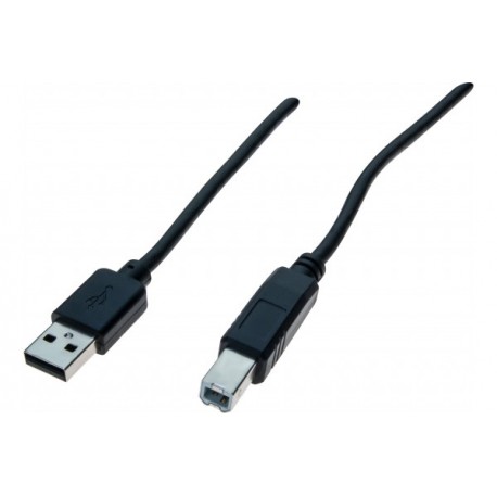 Cordon USB 2.0 type A / B noir - 1,8 m
